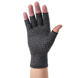 BrightGlow 2 Pairs Osteoarthritis Gloves Compression Gloves Cycling Gloves Fingerless Padded Gloves Half Finger Outdoor Non-Slip Mittens Gloves Fingerless Glove for Sports, gray