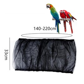 CAASFOOY 2 Pieces Rock Bird Cage Cover Bird Cage Net, Extendable Net Cover for Budgies for Cages Circumference of 140-220 cm (Black, White)
