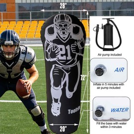 Toofrito Inflatable Football Tackle Dummy with Water Weighted Base 72” Football Tackling Dummy D-Line Training Equipment for Football