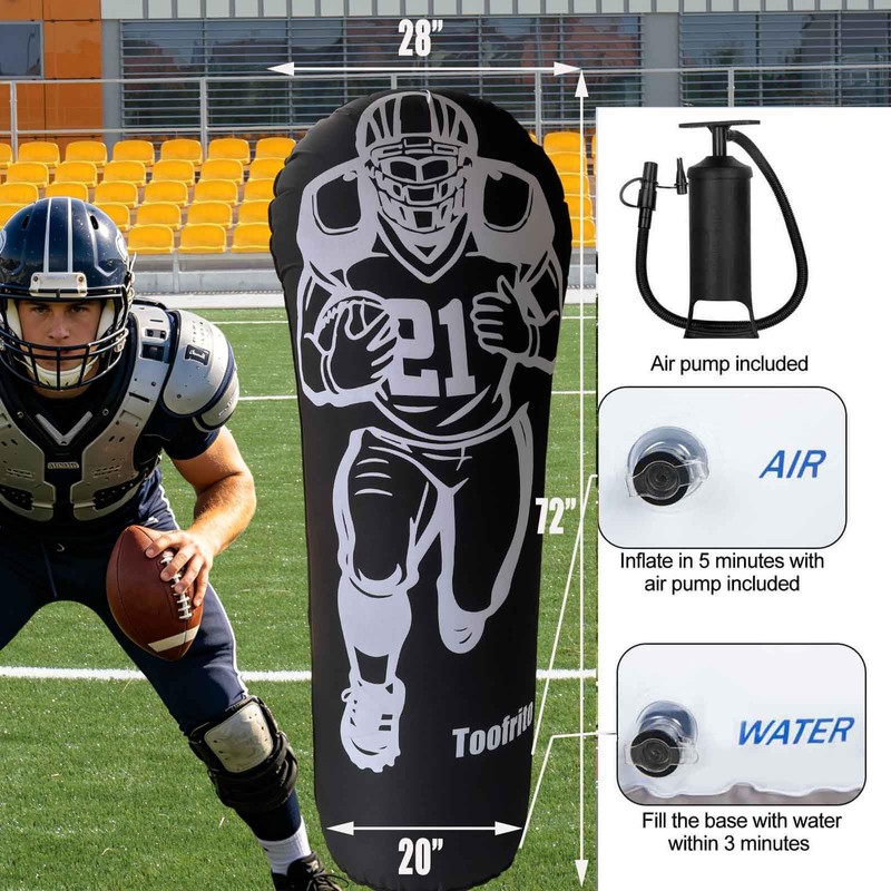 Toofrito Inflatable Football Tackle Dummy with Water Weighted Base 72”
