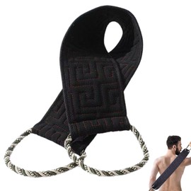 Exfoliating Back Scrubber for Shower, 37 Inches Back Washer with Handles, Exfoliating Washcloth Body Bath Tool for Deep Cleansing, Men & Women (Black)