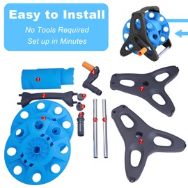 Minhebaohu Garden Water Hose Reel Cart, Holds 50-75 ft of 5/8" Hose, Wall Mounted Garden Hose Reel Cart, Portable Water Hose Reels Cart,for Outside Car Washing, Watering