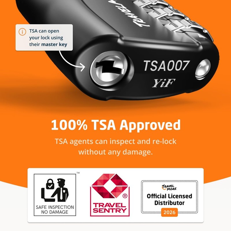 TSA Approved Travel Combination Cable Luggage Locks for Suitcases &