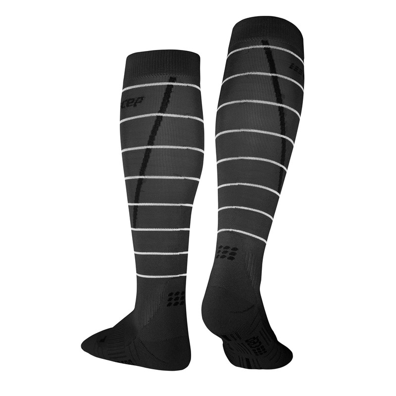 CEP Women's Reflective Socks Running Wear Compression Socks Grey -