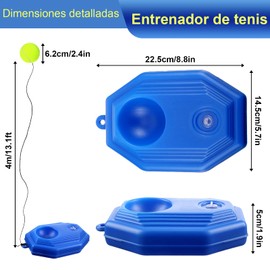 Pelota De Tenis Entrenador, 1 Pcs Tennis Trainer Base, Entrenador De Tenis para El Entrenamiento del Tenis, Azul