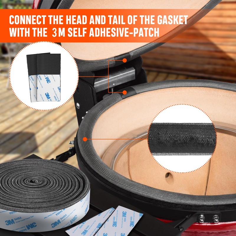 Onlyfire Wire Mesh Gasket Kit Fit for Kamado Joe Big