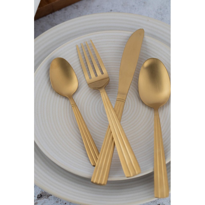 Mikasa Gold Cutlery Set in Gift Box, Stainless Steel, 16