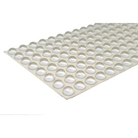 Round Self-Adhesive Rubber Bumper Feet, Stops, and Spacers .620" inches (15.7 mm) x .310" inches (7.9 mm) - 128 Pack - BS15 Clear