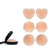 Nippies Nipple Cover - Hamist Silicone Pad - Nipress Women's Silicone Bra, Nipple Seal, Reusable, Washable Silicone (Heart Shape, Round Shape, Flower Shape)
