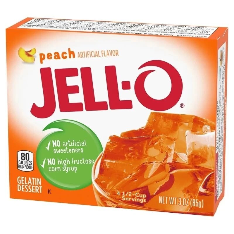 Jell-O Jell O Peach Flavor Gelatin Mix 3 Ounce Pack