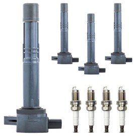 PLDDE 4pcs Ignition Coil Packs 4pcs Iridium Spark Plugs Compatible With 06-11 CSX (Except Type-S) 02-06 RSX Base 04-08 TSX 02-05 Civic 2.0L 03-07 Accord 2.4L 02-09 CR-V 2.4L 03-11 Element 2.4L