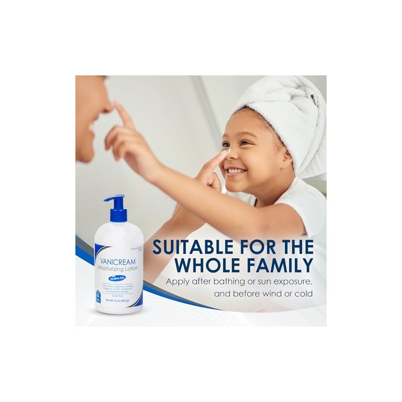 Vanicream Lite Lotion Pump for Sensitive Skin, Free of Dyes,