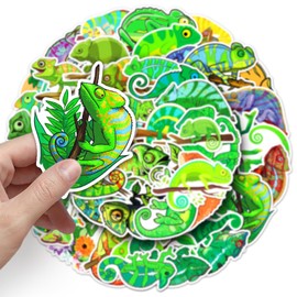 50 PCS Stickers for Chameleon Water Bottle|Vinyl Waterproof Sticker Laptop Skateboard Phone Car Decals for Teens Adults Party Favors Supplies Decor (Chameleon Decals)