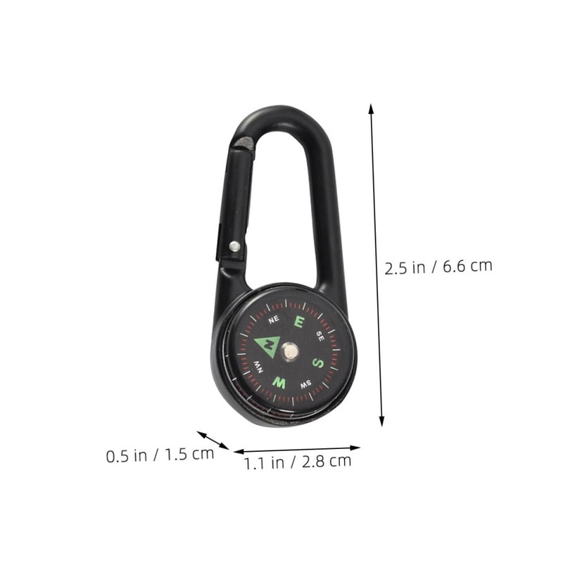 WHAMVOX Camping Compass Carabiner Clip Multi-Function Hiking Gear for Outdoor