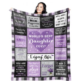 Mcurore Daughter Gifts from Mom Dad, Mothers Day Christmas Birthday Gifts for Daughter Adult Throw Blanket 60"x50"