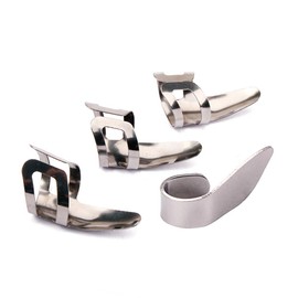 SUPVOX Finger Pick Stainless Steel Thumb Finger Picks Guitar Picks for Banjo Ukulele Guitar Pack of 4 (Silver)
