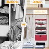 Surblue Hanging 3-Shelf Closet Organizer Pocket Collapsible Washable Oxford Fabric