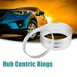 ACROPIX 66.1 to 64.1mm Hub Centric Rings Silver Tone - Pack of 4