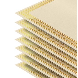 Better Office Products Better Office Products 100 Sheet Award Certificate Paper, Gold Foil Metallic Border, Ivory Letter Size Blank Paper, Diploma Certificate Paper, Laser and Inkjet Printer Friendly, 8.5 x 11 Inches