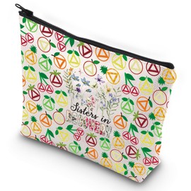 G2TUP Sobriety Gifts for Women Makeup Bag Inspirational Sober Recovery AA NA Gift Sisters in Recovery 12 Step Gift (Sisters in New)