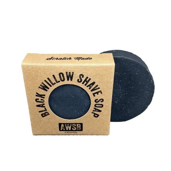 Black Willow All Natural, Vegan, Organic Shave Soap for Smooth Shaving, Handmade by A Wild Soap Bar