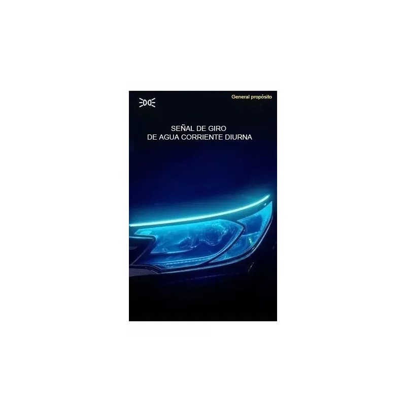 PUNKZZ Par Tira Led Drl 60cm Azul Hielo Direccional Secuencial