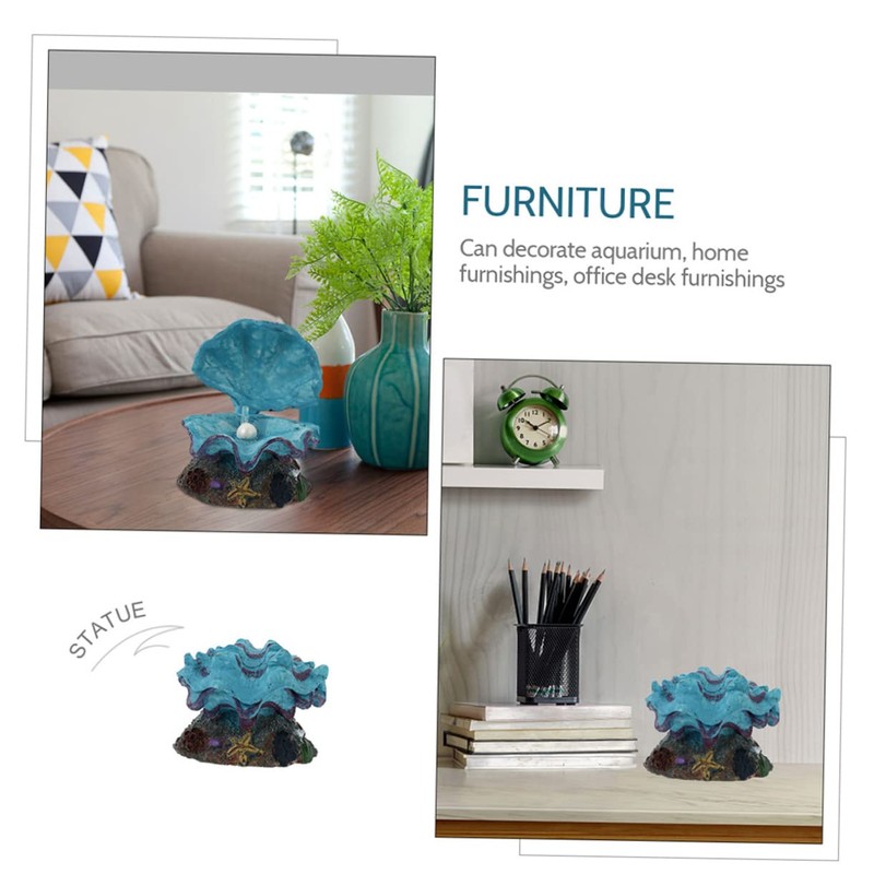 Mobestech 2Pcs Scallop Fish Tank Bubbler Decoration Underwater Ornaments for