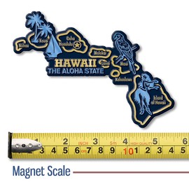Hawaii Giant State Map Souvenir Magnet