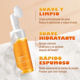 NUOWEI Limpiador Espumoso 2 Botellas, El Limpiador Facial De Cúrcuma Es Adecuado Para Todo Tipo De Piel, Limpiador Facial Espumoso Iluminador Que Puede Limpiar e Hidratar Profundamente (100ML/Botella)