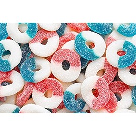 Smarty Stop Gummy Rings Candy (RED, BLUE & WHITE / Freedom Mix (Patriotic), 2 Pounds)