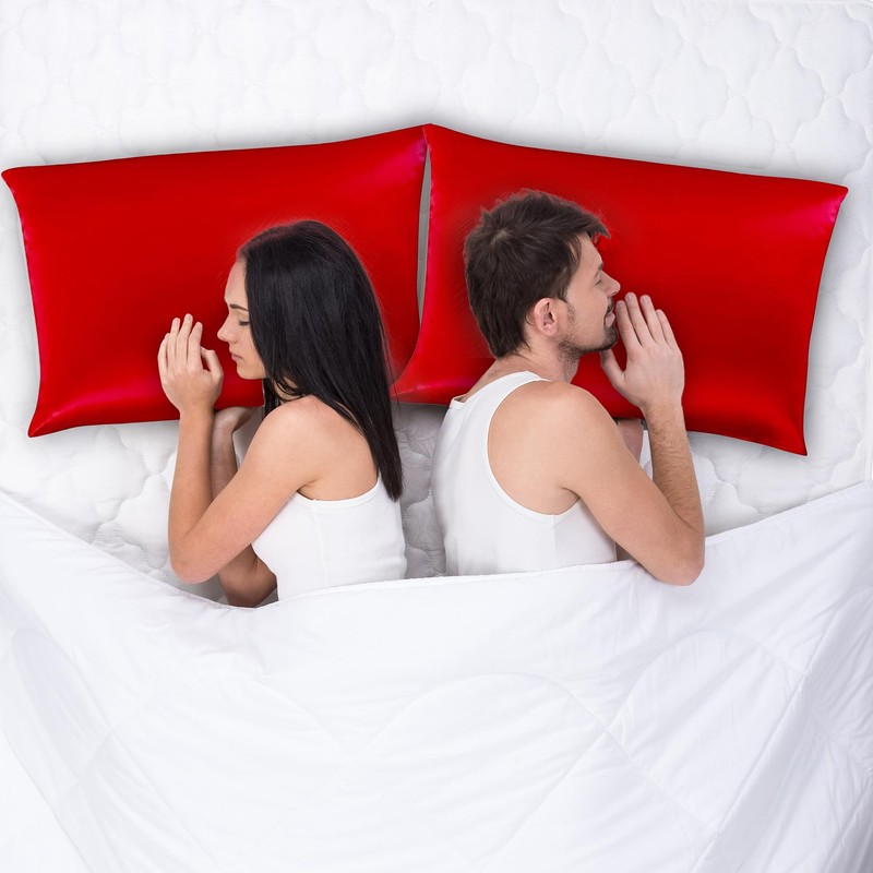 Primeone 2 Pack Satin Pillowcase for Hair and Skin Cooling,