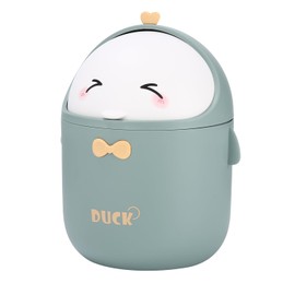 Huifoo Mini Table Rubbish Bin with Lid, Cute Cartoon Table Rubbish Bin, Cute Waste Paper Bin, Small, Kawaii Decoration, Storage Box, for Offices, Children's Room, Dressing Table, Living Room (Green)