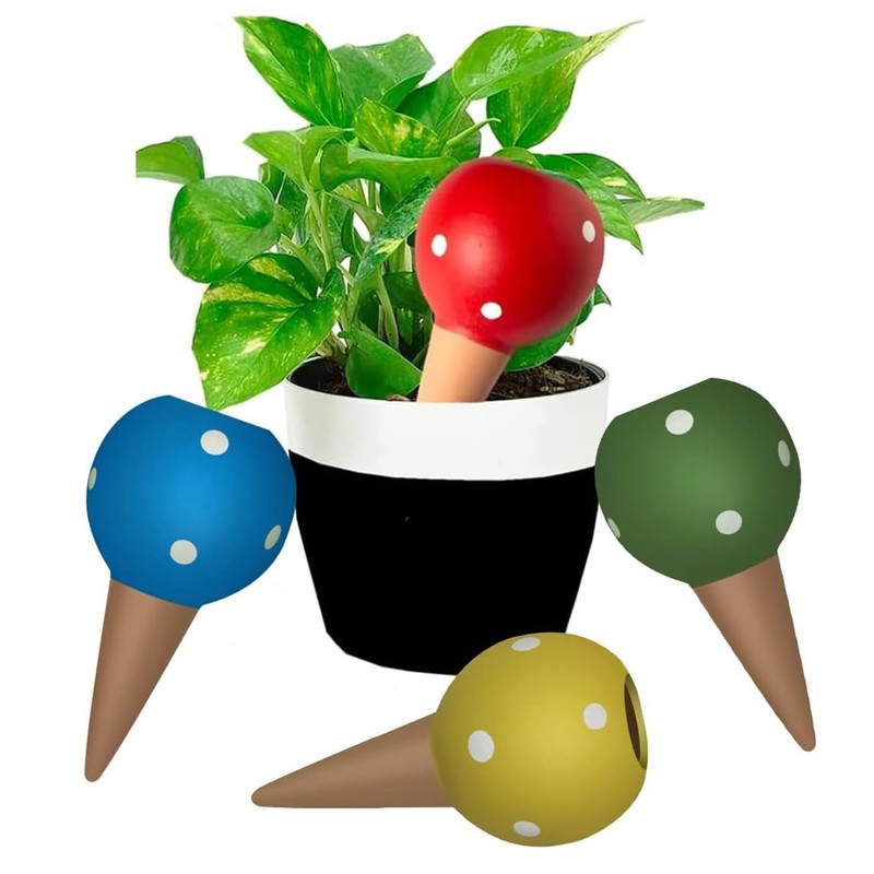 Yharnamite 4 Pcs Terracotta Self Watering Devices, Watering Globes, Professional