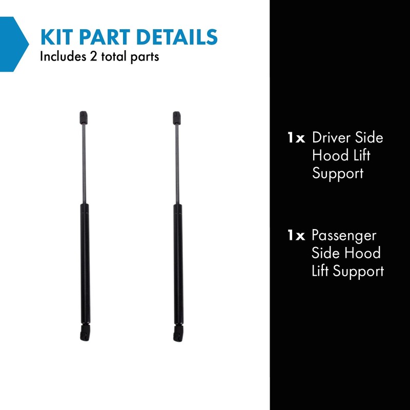 TRQ Driver & Passenger Side Hood Lift Support Shock Strut