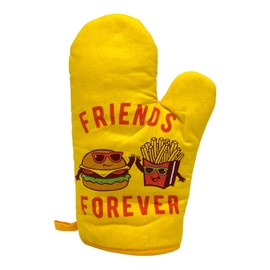 Friends Forever Funny Burger Fries Fast Food Novelty Kitchen Utensils (Oven Mitts)
