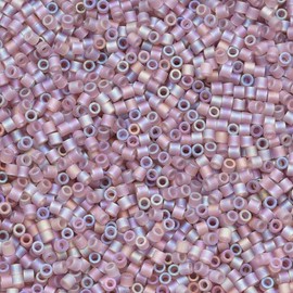 Miyuki Delica 15/0 Cylinder Seed Beads - Matte Transparent Smoky Amethyst AB - DBS0857 5 Grams