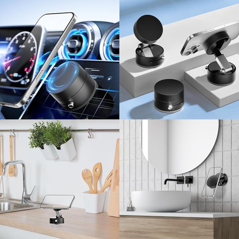 Soporte Magnético para Celular, Soporte Giratorio Retráctil Ajustable para Teléfono