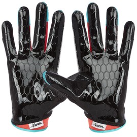 Grip Boost DNA 2.0 Football Gloves with Engineered Stick - Adult Sizes (Black Grip Tok, X-Large)