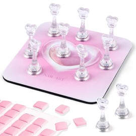 ANGNYA Nail Stand for Press Ons, Fake Nail Holder for Painting Nails, Super Magnetic Base for Painting Display Holder with Reusable Adhesive Putty for Home DIY Salon Supplies