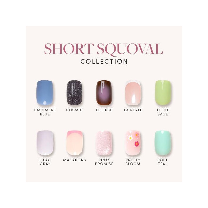 Glamnetic Short Squoval Press On Nail Collection - Nail Glue