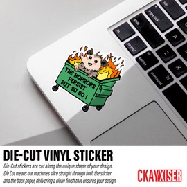 (3Pcs) Funny Possum The Horrors Persist But So Do I Sticker Funny Dumpster Fire Sticker Save The Fiery Trash 3" Waterproof Die-Cut Vinyl Laptop Water Bottle Sticker Funny Birthday Gifts 3 Inches