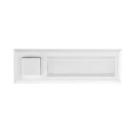 HUBER Surface-Mounted Door Bell Push 1 Gang Made of Polystyrene - Door Bell Push with Name Plate - Plastic Door Bell Switch