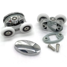 YUANQIAN Set of 4 new Oval butterfly twin wheel Shower door rollers (25MM)