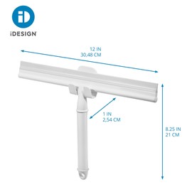 iDesign Shower Squeegee with Adhesive Hook - White