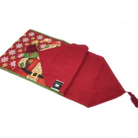 Tache Red Christmas Eve Festive Holiday Santa Claus is Coming to Town Woven Tapestry Table Runners, 13 x 72