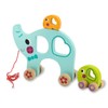 JAMARA Kidiwood 460875 Wooden Toy Pull Elephant Family, 3 Pieces, Promotes Motor Skills, Various Plug-In Options, Partially Magnetic