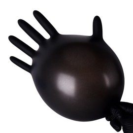 Supreme TTF Black Nitrile Disposable Gloves Non Latex Powder Free 100 Gloves Per Box (Black, Large [Size 9])