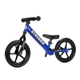 Strider 12” Sport Bike, Blue - No Pedal Balance Bicycle for Kids 1 to 4 Years - Includes Safety Pad, Padded Seat, Mini Grips & Flat-Free Tires - Tool-Free Assembly & Adjustments