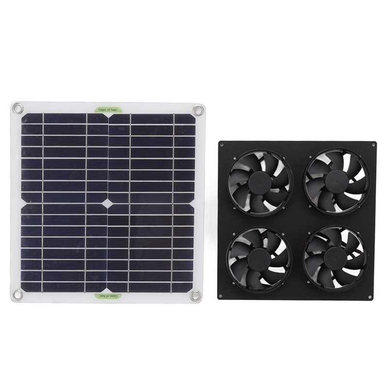 Solar Panel Fan Kit Monocrystalline Silicon Solar Panel Weatherproof 4