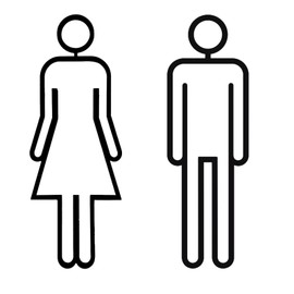 Men & Women Symbol Toilet Sign Made of Acrylic, Simple Number Plate, Unisex Toilet Sign, for Toilet, Bathroom, Wardrobe Toilet (Black)